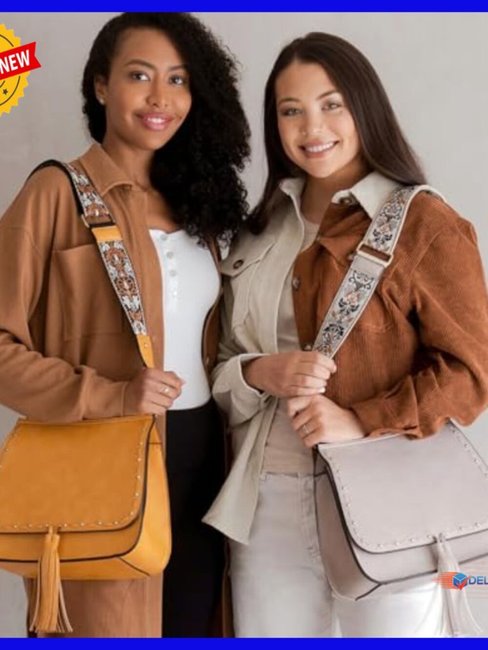 Vegan Leather Crossbody Bag with Detachable Guitar Strap, Spacious Hobo Purse - Picture 2 of 6